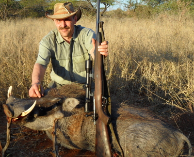 Mr. Chris Matter Of Switzerland With 97kg 213 Lb Warthog Shot With 404 Jeffery And Woodleigh 400gr RN SN