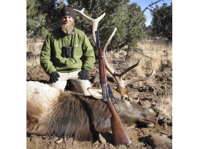 Mr Brian Drake USA And 6 Point Bull Elk Taken With Win 1895 Carbine In 3030 British And Woodleigh 312 215gr Weldcore Round Nose Soft Nose Bullet